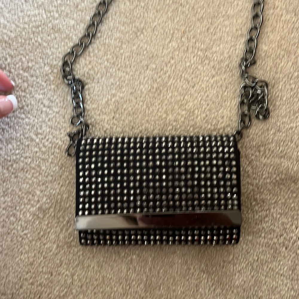 BCBG Black Sparkly Crossbody Bag